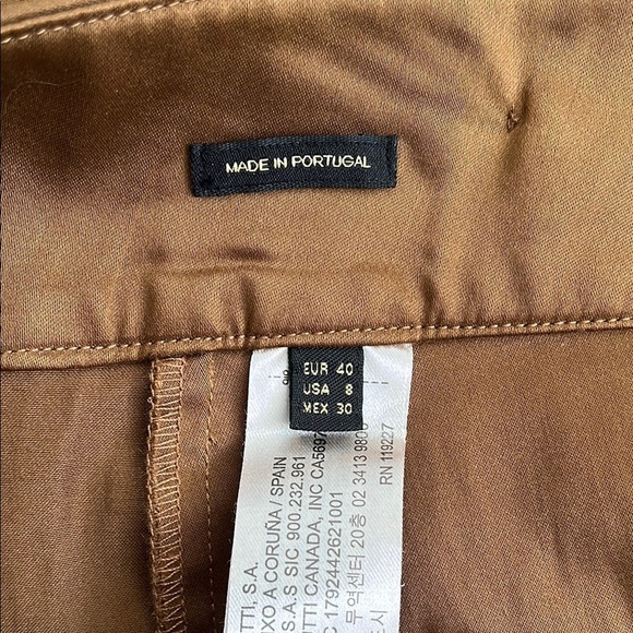 MASSIMO DUTTI Camel Lightweight High Waist Sailor Pants, Size 8 - Picture 10 of 13